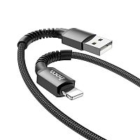 Кабель USB - 8 pin HOCO X71 Especial, 1.0м, круглый, 3,0А, нейлон, цвет: чёрный (1/31/310)