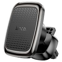 Держатель автомобильный HOCO, CA106, магнитный, на воздуховод, для смартфона, цвет: чёрный, серебряная вставка (1/13/130)
