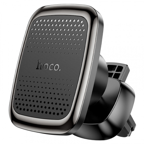 Держатель автомобильный HOCO CA106, магнитный, на воздуховод, для смартфона, цвет: чёрный, серебряная вставка (1/13/130) (6931474765437)