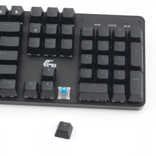 Клавиатура механическая игровая  Gembird KB-G530L, USB, Outemu Blue, 104 кл., Rainbow, 9 реж., черный фото 4