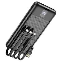Аккумулятор внешний Borofone BJ20, Mobile, 10000mAh, пластик, 1 USB выход, микро USB, Type-C, 4 кабеля, 2.0A, цвет: чёрный (1/30)