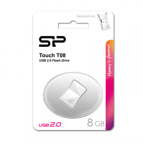 Флеш-накопитель USB  8GB  Silicon Power  Touch T08  белый (SP008GBUF2T08V1W) фото 8