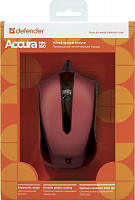 Мышь DEFENDER  Accura MM-950, красный, USB, проводная, 3 кнопки (1/40) (52951)