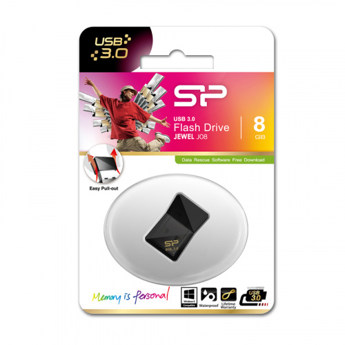 Флеш-накопитель USB 3.0  8GB  Silicon Power  Jewel J08  чёрный (SP008GBUF3J08V1K) фото 9
