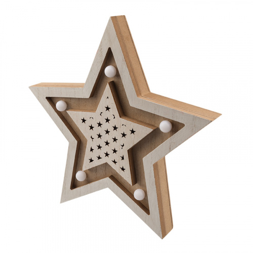 Фигура деревянная NEON-NIGHT с подсветкой "Звезда двойная" 30х4х30 см (1/12) (504-027) фото 5