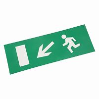 Наклейка REXANT для аварийного светильника "Направление к эвакуационному выходу налево вниз" (5/500)
