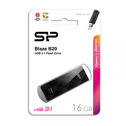 Флеш-накопитель USB 3.0  16GB  Silicon Power  Blaze B20  чёрный (SP016GBUF3B20V1K) фото 8