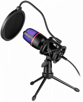 Игровой стрим микрофон DEFENDER Forte GMC 300 3,5 мм, провод 1.5 м (1/20) (64630)