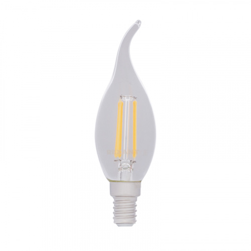 Лампа светодиодная REXANT филаментная Свеча на ветру CN37 9.5 Вт 950 Лм 2700K E14 прозрачная колба (10/100)
