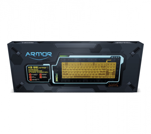 Клавиатура механическая игровая CBR KB 881 Armor, USB, 87 кл., свитчи Huano Red, Anti-Ghosting, N-key rollover, Rainbow LED, черный фото 4