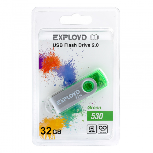 Флеш-накопитель USB  32GB  Exployd  530  зелёный (EX032GB530-G) фото 8