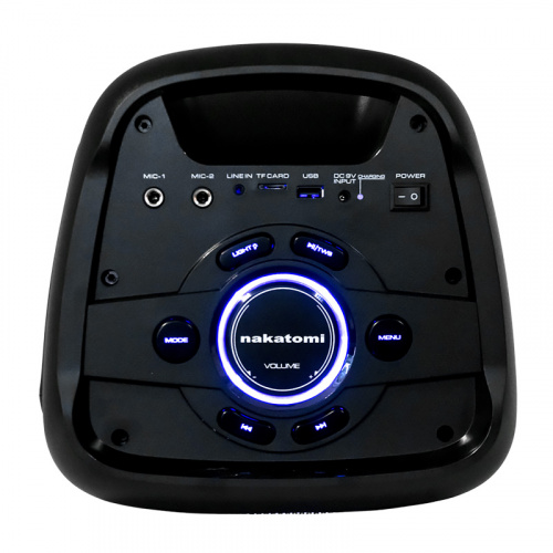 Портативная акустика напольная Nakatomi GS-40, 1.0, 50WRMS, Караоке с беспр. микрофоном, BT+FM+USB+SD+LED+ДУ, черный фото 3