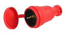 Разъём каучуковый ЭРА R8-RED-IP44 c/з прямой 16A IP44 красный (1/240)