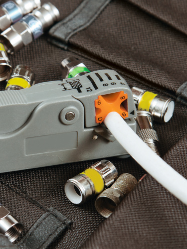 Клещи КЗ-К, зачистка коаксиального кабеля RG-58/59/6/SAT, регулируемые ножи, «МастерЭлектрик» TDM (1/200) фото 2