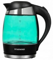 Чайник электрический Starwind SKG2219 1.8л. 2200Вт бирюзовый (корпус: стекло)