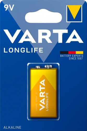 Элемент питания VARTA  6LR61 LONGLIFE 9V (1 бл)  (10/50) (04122101411)