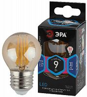 Лампа светодиодная ЭРА F-LED P45-9W-840-E27 gold E27 / Е27 9Вт филамент шар золотистый нейтральный белый свет (1/100) (Б0047031)