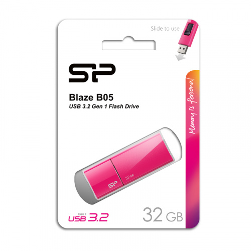 Флеш-накопитель USB 3.0  32GB  Silicon Power  Blaze B05  розовый (SP032GBUF3B05V1H) фото 11