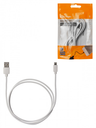 Дата-кабель TDM ДК 4, USB - micro USB, 1 м, белый, (1/400) (SQ1810-0304)