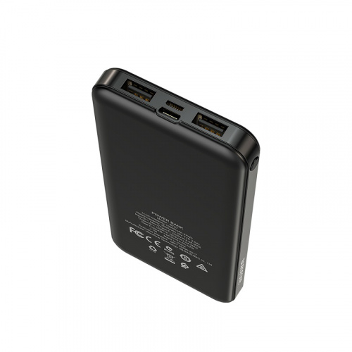 Мобильный аккумулятор Аккумулятор внешний Borofone BT27, Sea, 10000mAh, пластик, 2 USB выхода, рифленный, 2.0A, цвет: чёрный(1/56) (6931474718051) фото 3