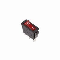 Выключатель клавишный 250V 15А (3с) ON-OFF красный с подсветкой REXANT (10/2500) (36-2210)