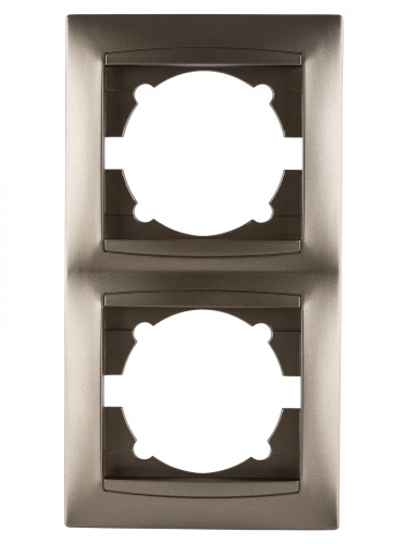 Рамка 2-х постовая вертикальная бронза , с/у, "Лама" (20/240) TDM (SQ1815-0733) фото 4