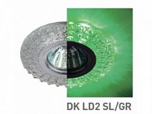 Светильник ЭРА DK LD2 SL/GR+WH, декор cо светодиодной подсветкой (зеленый+белый), прозрачный (1/50/1