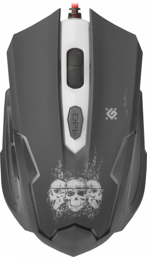 Мышь DEFENDER Skull GM-180L, USB, проводная, игровая, 6 кнопок, черная, длина кабеля 1,5 м. (1/40) (52180) фото 10