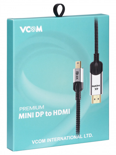Кабель-переходник miniDisplayPort M-> HDMI M 4K@60Hz 1.8m VCOM (CG615M-1.8M)  (1/60) фото 2