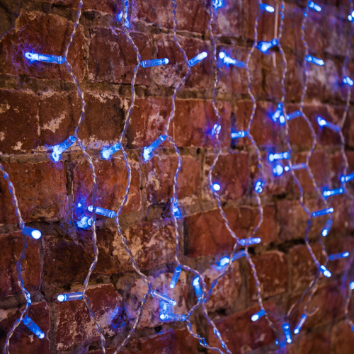 Гирлянда NEON-NIGHT "Светодиодный Дождь" 2x0,8м, прозрачный провод, 230 В, диоды Синие, 160 LED (1/20) (235-103)