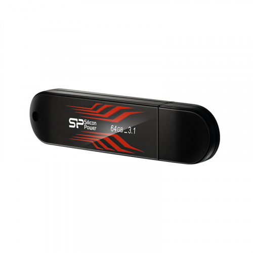 Флеш-накопитель USB 3.0  64GB  Silicon Power  Blaze B10, термочувствительный корпус, черный (SP064GBUF3B10V1B)