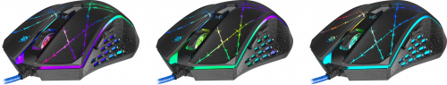 Мышь проводная игровая DEFENDER Forced GM-020L, USB,  6 кнопок, черный (1/40) (52020) фото 9