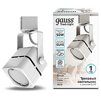 Светильник GAUSS трековый куб GU10 220V IP20 60*145мм белый однофазный 1/50 (TR010)