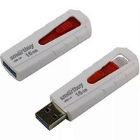 Флеш-накопитель USB 3.0  16GB  Smart Buy  Iron  белый/красный (SB16GBIR-W3)