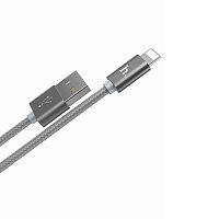 Кабель USB - 8 pin HOCO X2, 1.0м, круглый, 2.1A, ткань, цвет: серый (1/30/300) (6957531032168)