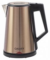 Чайник электрический Galaxy GL 0320 1.7л. 2000Вт золотистый/черный (корпус: нержавеющая сталь/пластик)