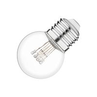 Лампа шар NEON-NIGHT Е27 6 LED Ø45мм - розовая, прозрачная колба, эффект лампы накаливания (1/100)