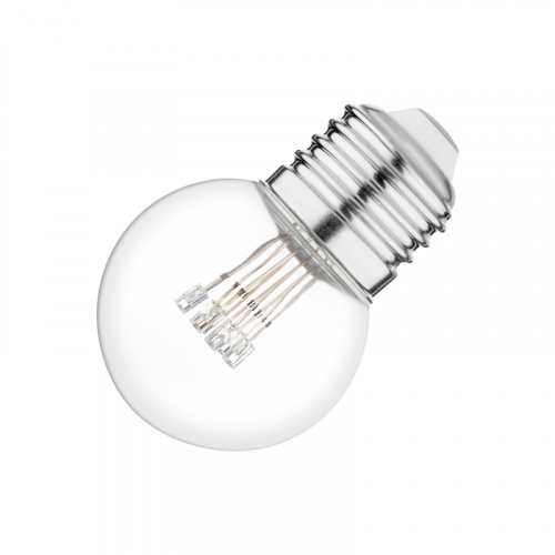 Лампа шар NEON-NIGHT Е27 6 LED Ø45мм - розовая, прозрачная колба, эффект лампы накаливания (1/100) (405-127)