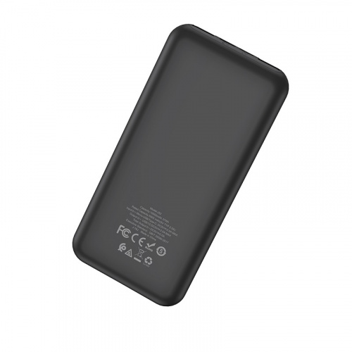 Мобильный аккумулятор Аккумулятор внешний HOCO J52, 10000mAh, 2 USB выхода, Micro и Type-C входы, LED индикатор, чёрный(1/45) (6931474718280) фото 3