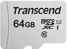 Карта памяти MicroSD  64GB  Transcend 300S UHS-I U1 без адаптрера (TS64GUSD300S)