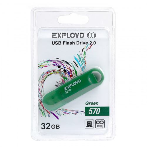 Флеш-накопитель USB  32GB  Exployd  570  зелёный (EX-32GB-570-Green) фото 5