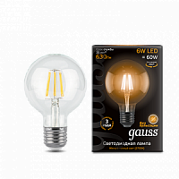 Лампа светодиодная GAUSS Filament G95 E27 6W 2700K 1/20
