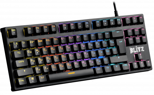 Клавиатура механическая игровая Defender Blitz GK-240L RU,Rainbow, черный (45240) фото 6