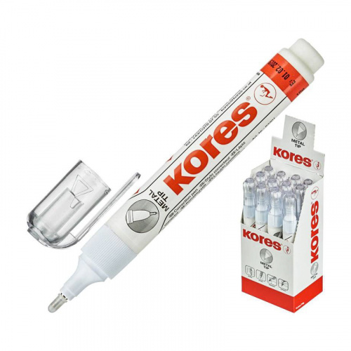 Корректирующая ручка KORES Metal Tip 10мл, метал наконечник 83318/83301 (1/12) фото 2