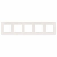 Рамка для розеток и выключателей ЭРА Серия 12 12-5105-01 на 5 постов, Сатин, белый (1/10/100)