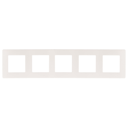 Рамка для розеток и выключателей ЭРА Серия 12 12-5105-01 на 5 постов, Сатин, белый (1/10/100)