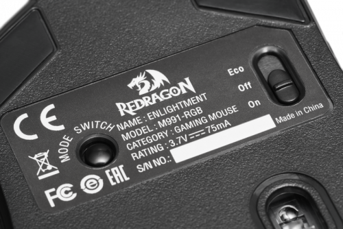 Беспроводная игровая мышь REDRAGON Enlightment Оптика, RGB, 19000 DPI, б.п., черный  (1/40) (70644) фото 3