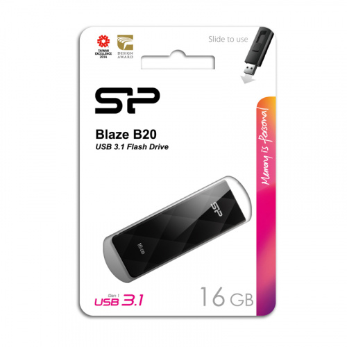 Флеш-накопитель USB 3.0  16GB  Silicon Power  Blaze B20  чёрный (SP016GBUF3B20V1K) фото 7