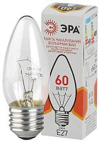 Лампа ЭРА накаливания B36 60Вт Е27 / E27 230В свечка прозрачная цветная упаковка (1/100) (Б0039130)