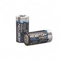 Аккумулятор ROBITON Li 16340 550 мАч / 3.0 В. с защитой SR2   (2/8/400)